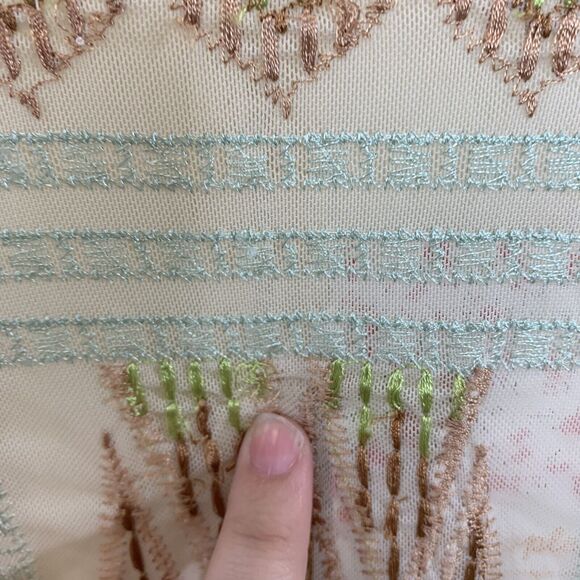 New Free People La Cienega Embroidered Long Sleeve Sheer Blouse XS Loose Threads - Picture 6 of 9